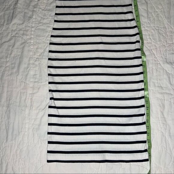 Sz XS Banana Republic White Striped Ribbed Dress - Picture 8 of 9